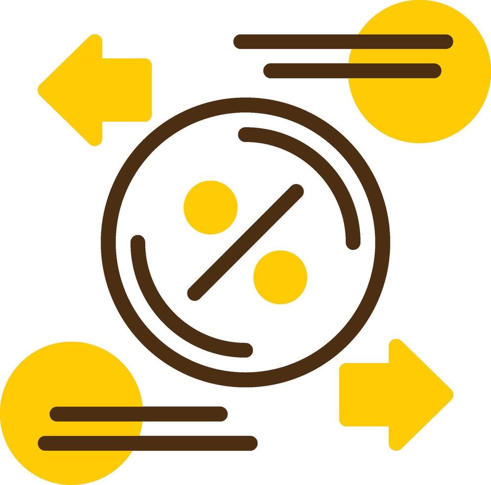 utbyta Betygsätta gul lieanr cirkel ikon vektor