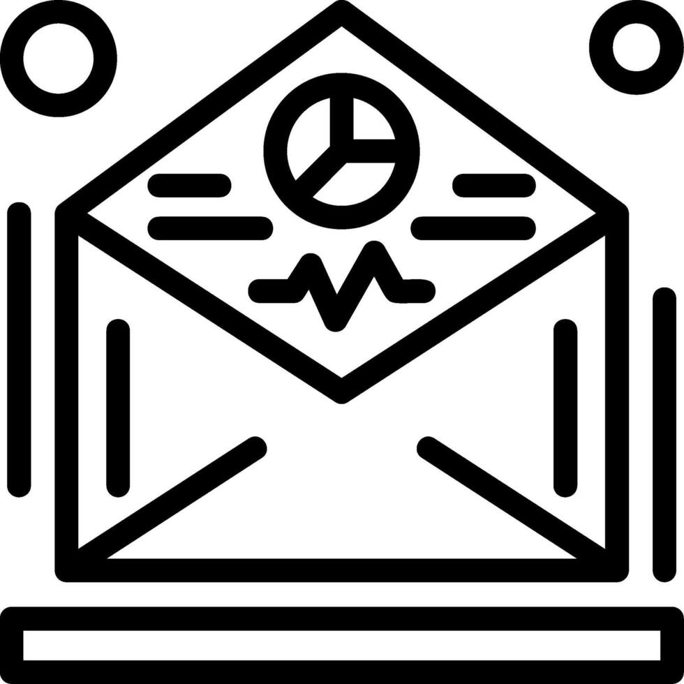 Email Marketing Analytik Linie Symbol vektor