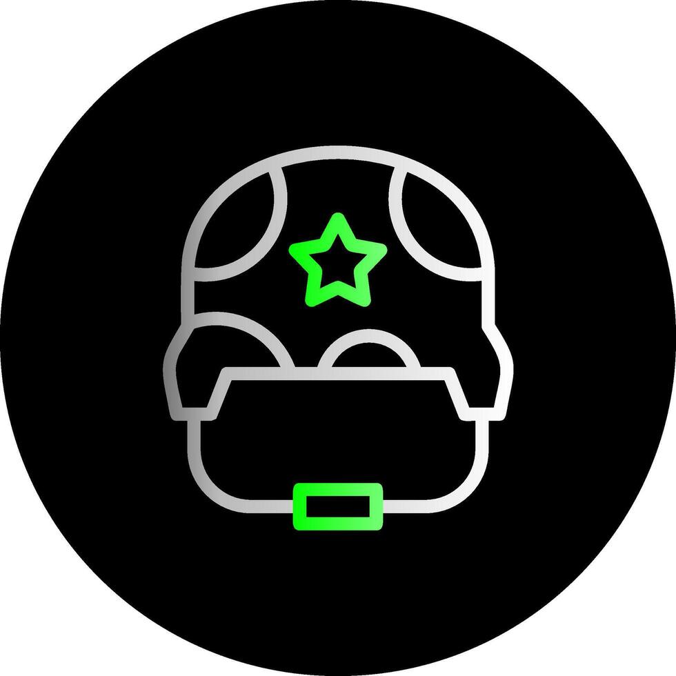 Militär- Helm Dual Gradient Kreis Symbol vektor