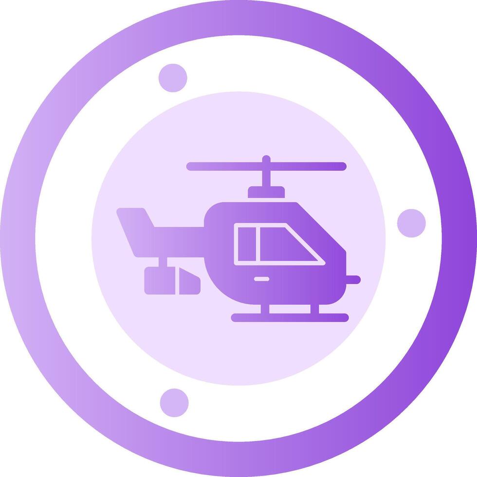 Helikopter-Glyphen-Verlaufssymbol vektor