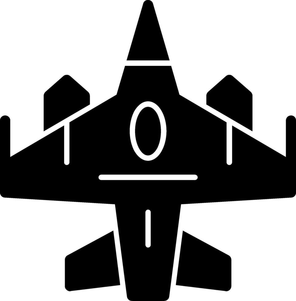 Kämpfer Jet Glyphe Symbol vektor