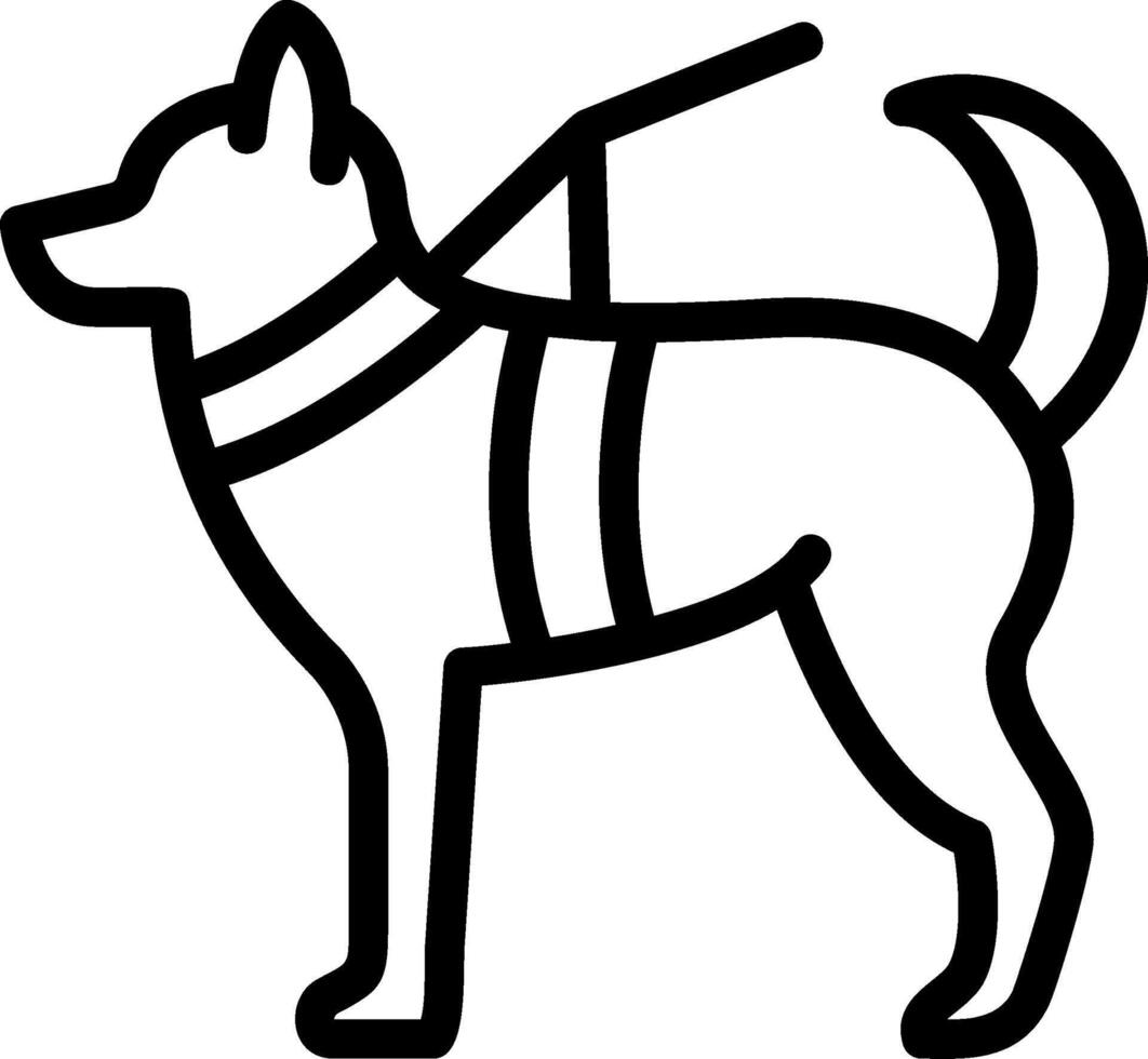 Militär- Hund Linie Symbol vektor