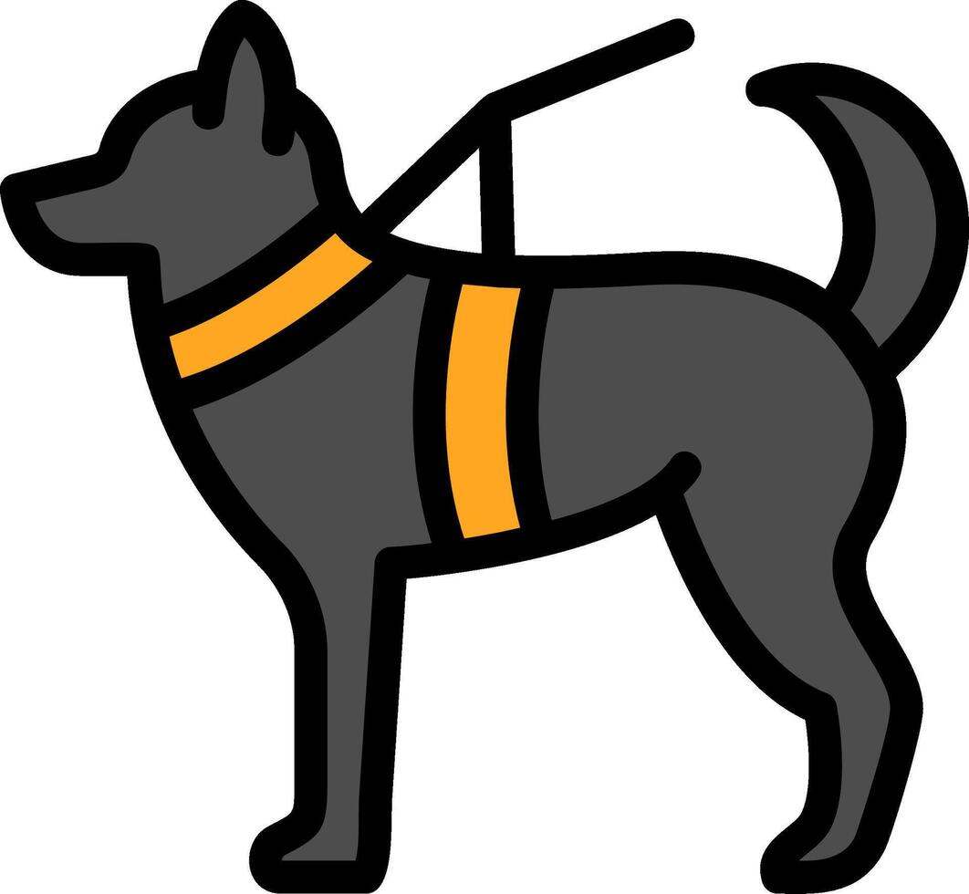 Militär- Hund Linie gefüllt Symbol vektor