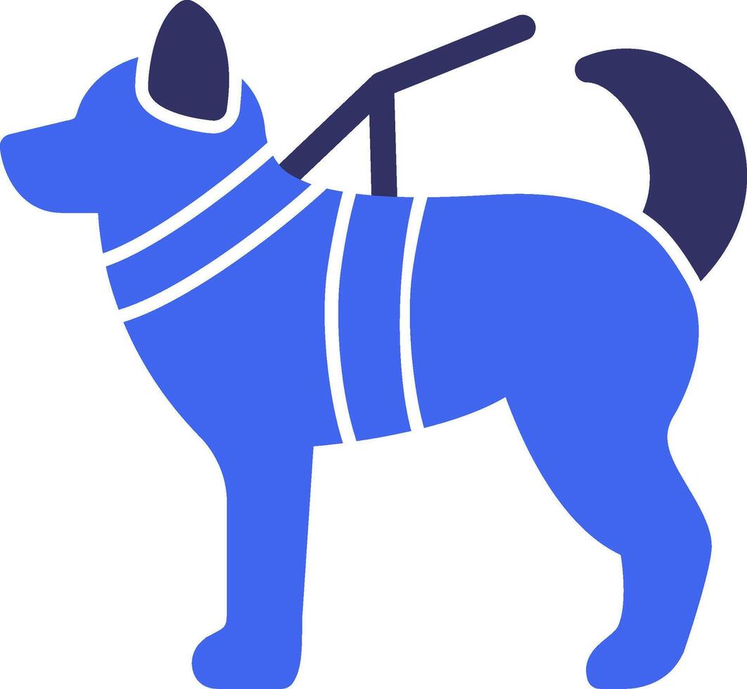 Militär- Hund solide zwei Farbe Symbol vektor
