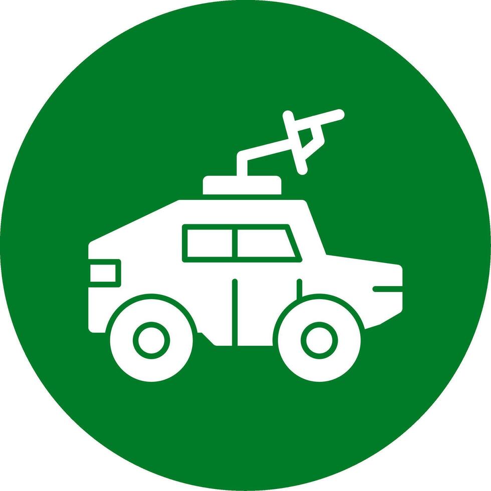 Militär- Fahrzeug Glyphe Kreis Symbol vektor