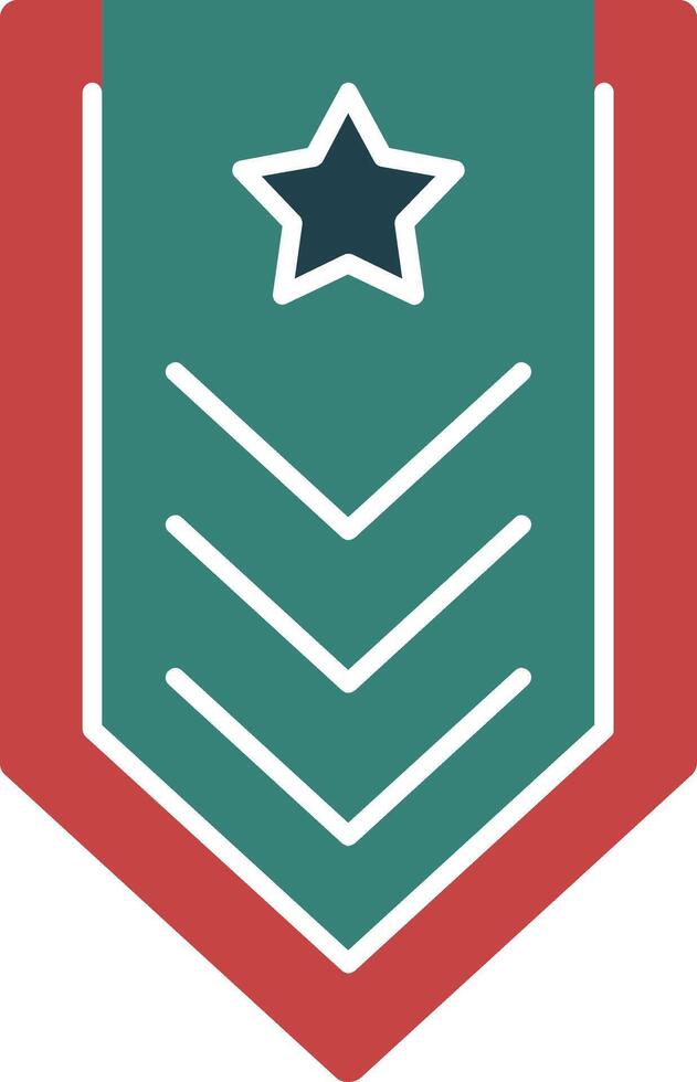 Militär- Abzeichen Glyphe zwei Farbe Symbol vektor