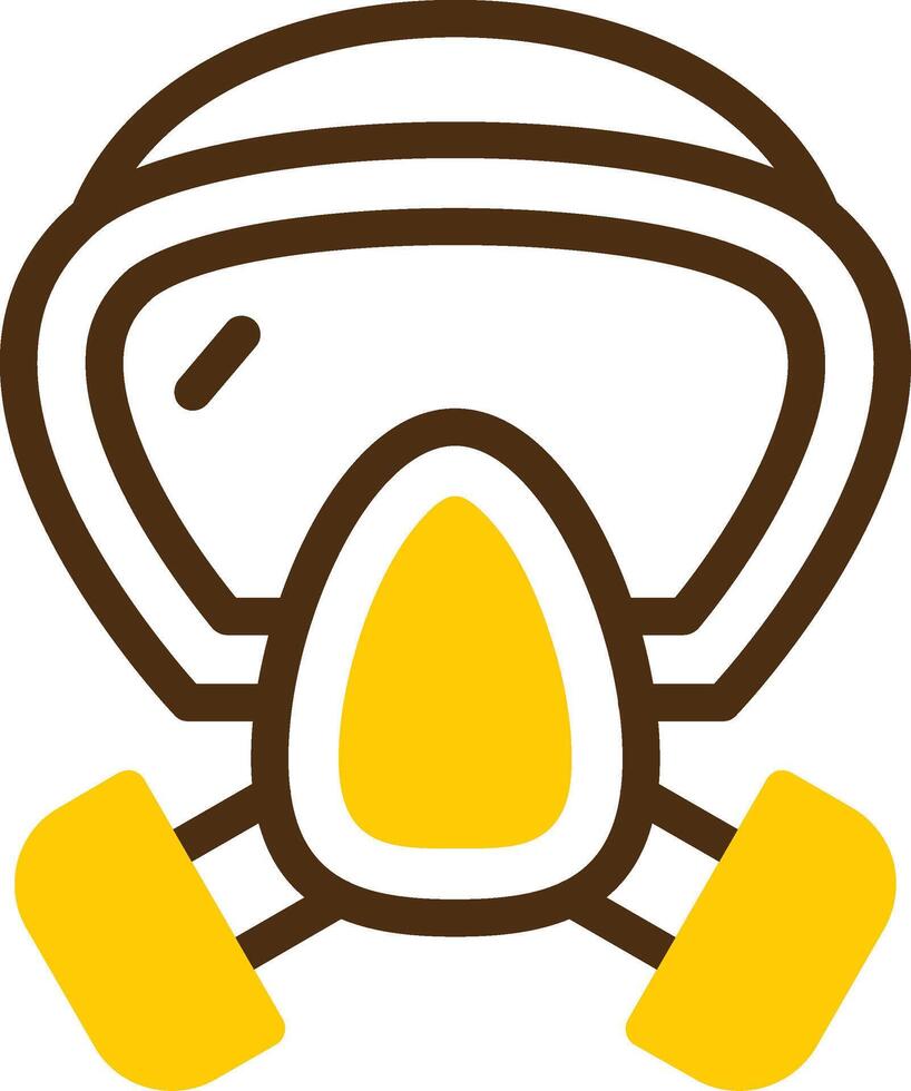 Gas Maske Gelb lieanr Kreis Symbol vektor