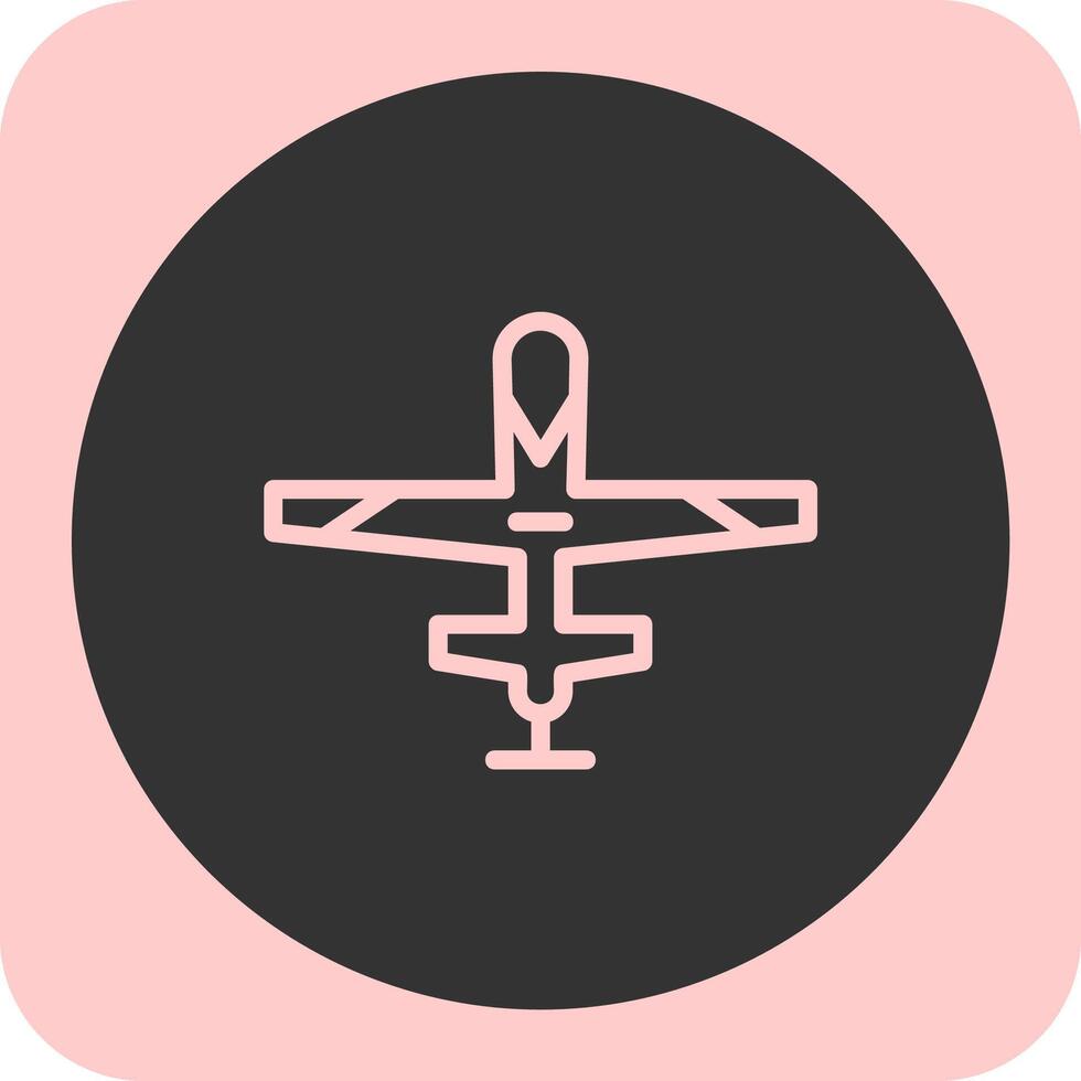 Militär- Drohne linear runden Symbol vektor