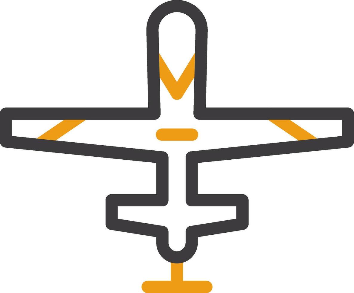 Militär- Drohne Linie zwei Farbe Symbol vektor