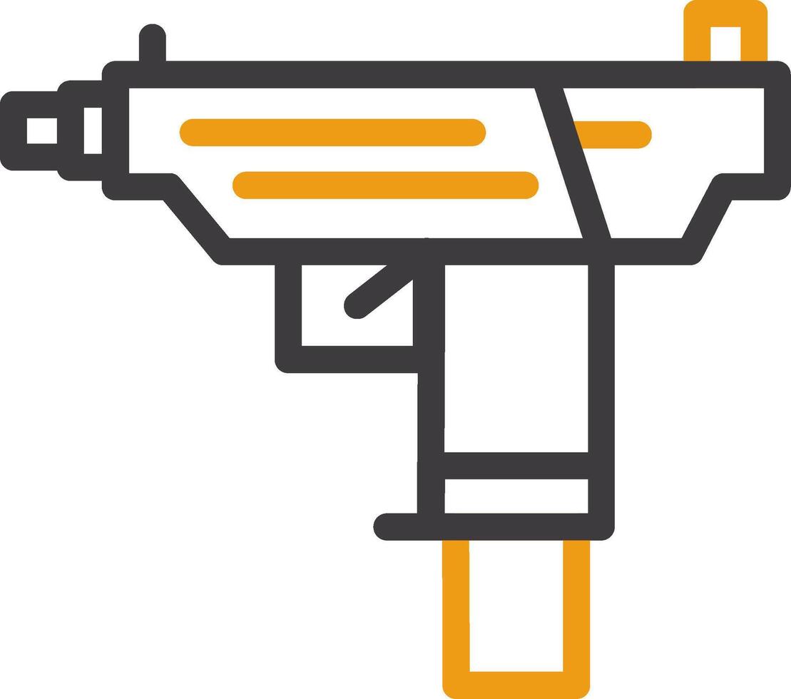 Maschine Gewehr Linie zwei Farbe Symbol vektor