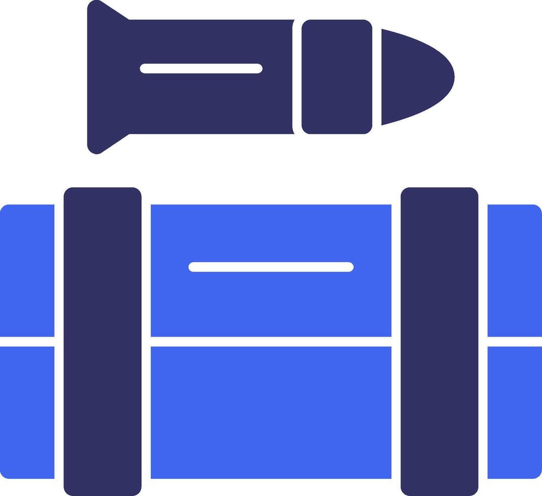 Munition Box solide zwei Farbe Symbol vektor
