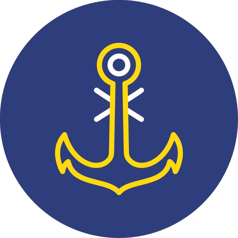 Marine- Anker Dual Linie Kreis Symbol vektor