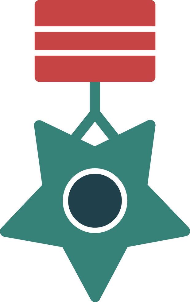 medalj av hedra glyf två Färg ikon vektor