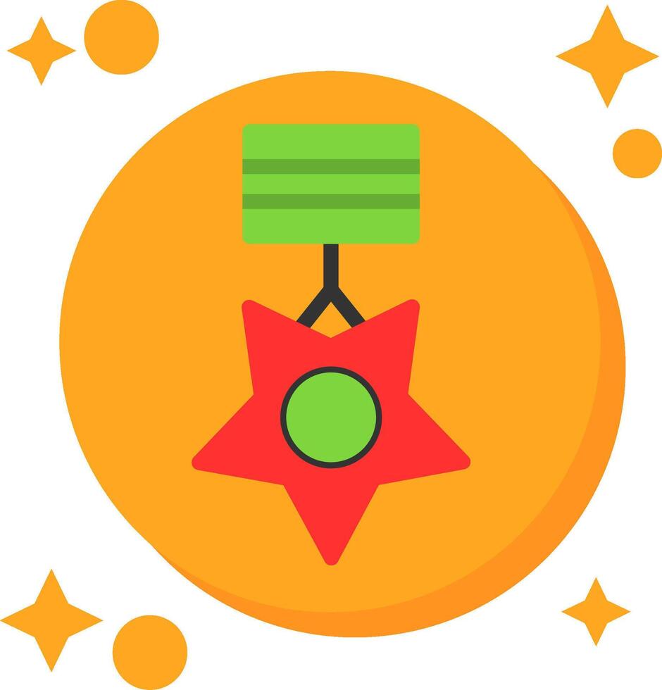 Medaille von Ehre beschattet Farbe Symbol vektor