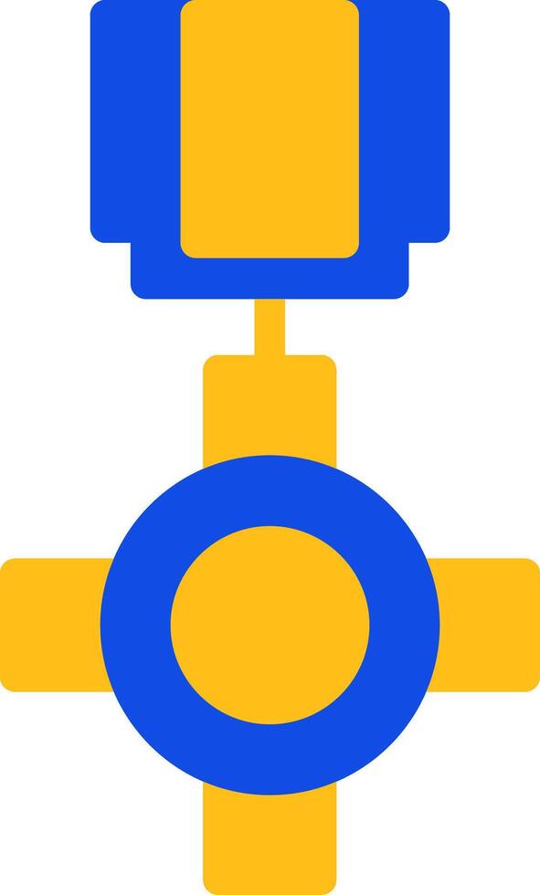 distingerad service korsa platt två Färg ikon vektor