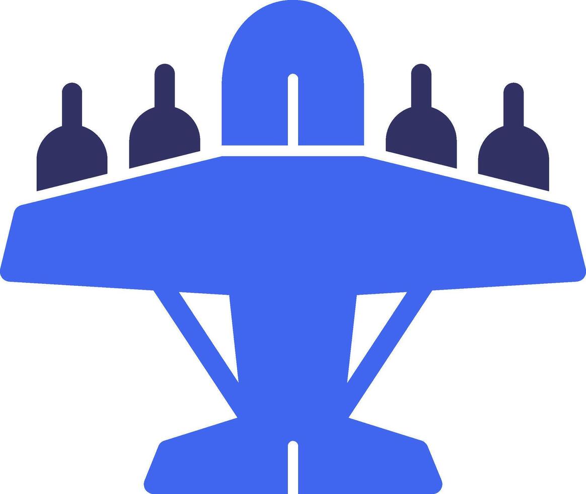 militär flygplan fast två Färg ikon vektor