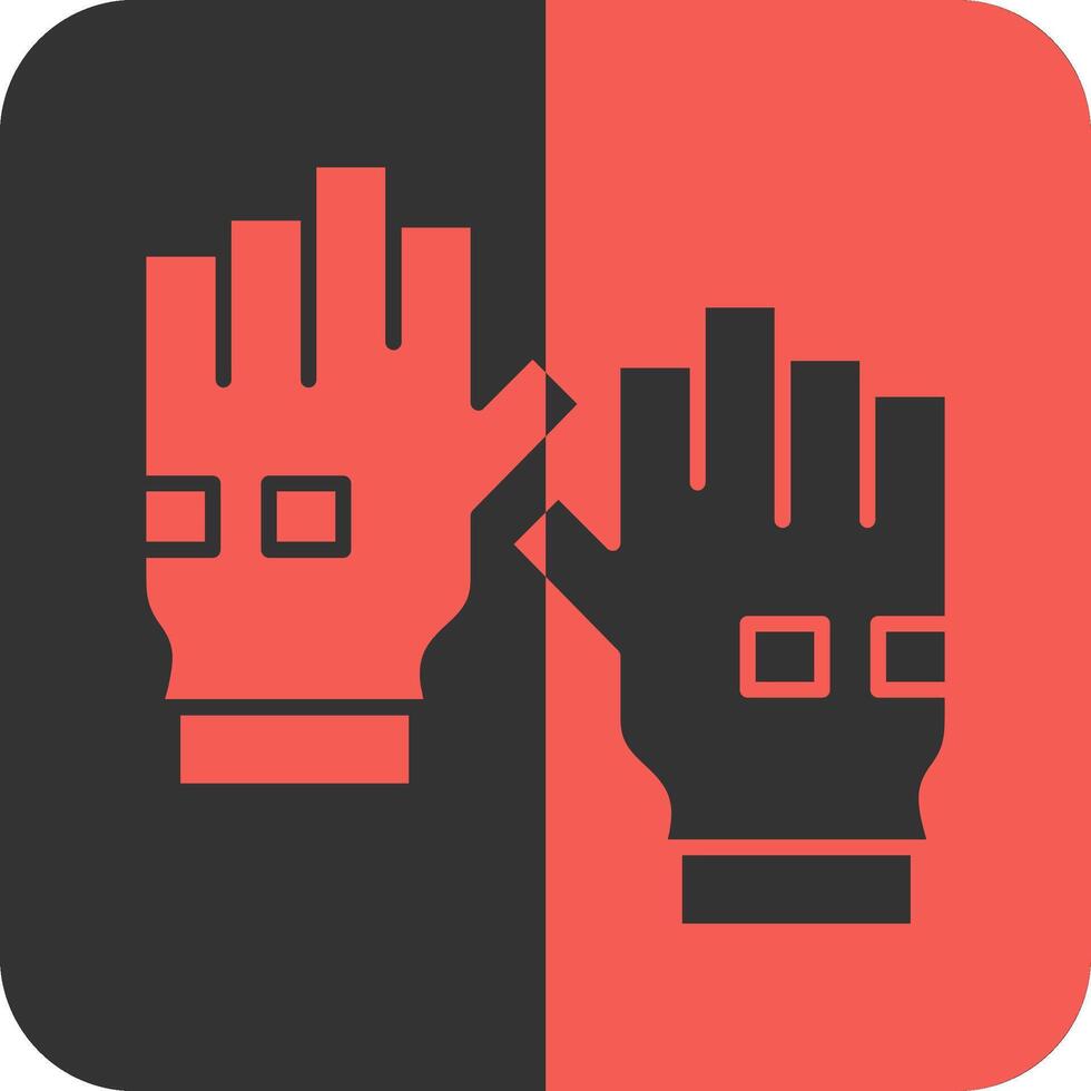 militär handskar röd omvänd ikon vektor