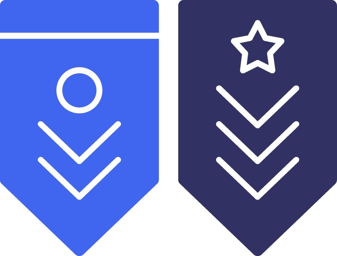 militär rang Ränder fast två Färg ikon vektor