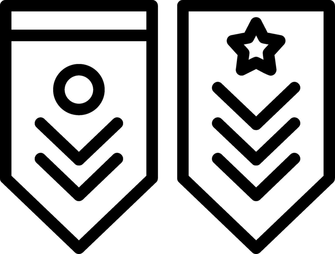 Militär- Rang Streifen Linie Symbol vektor