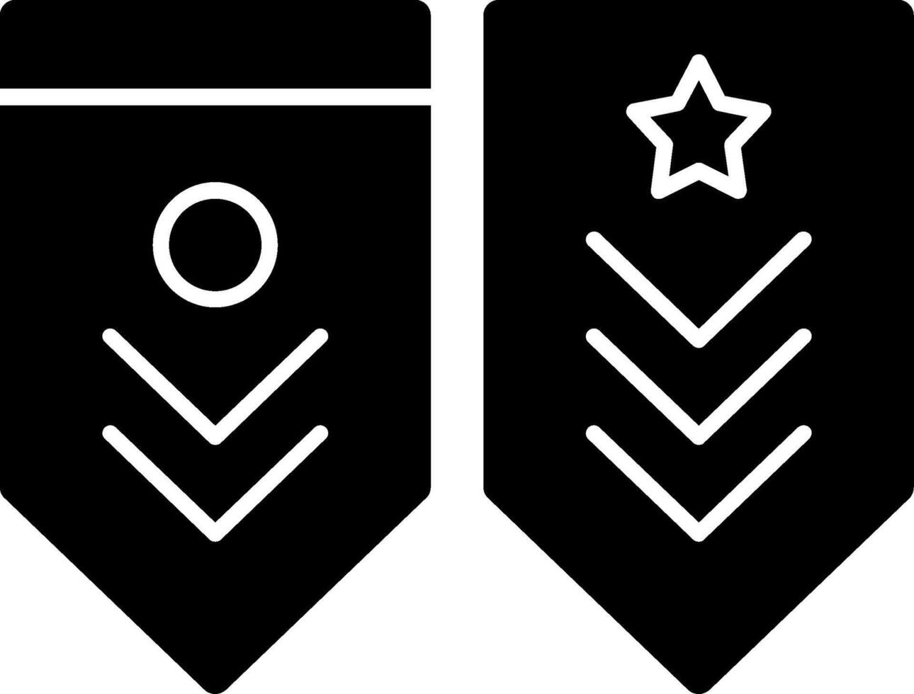 Militär- Rang Streifen Glyphe Symbol vektor