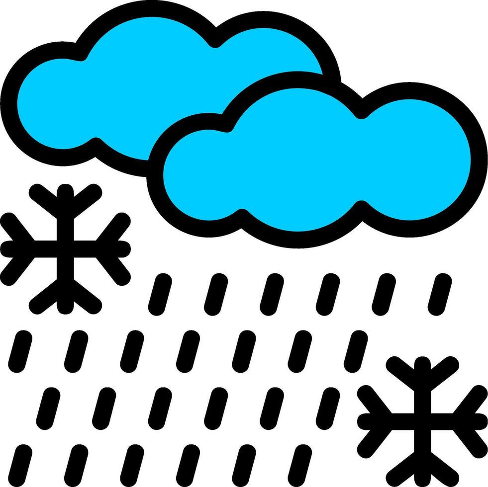 Einfrieren Regen Linie gefüllt Symbol vektor