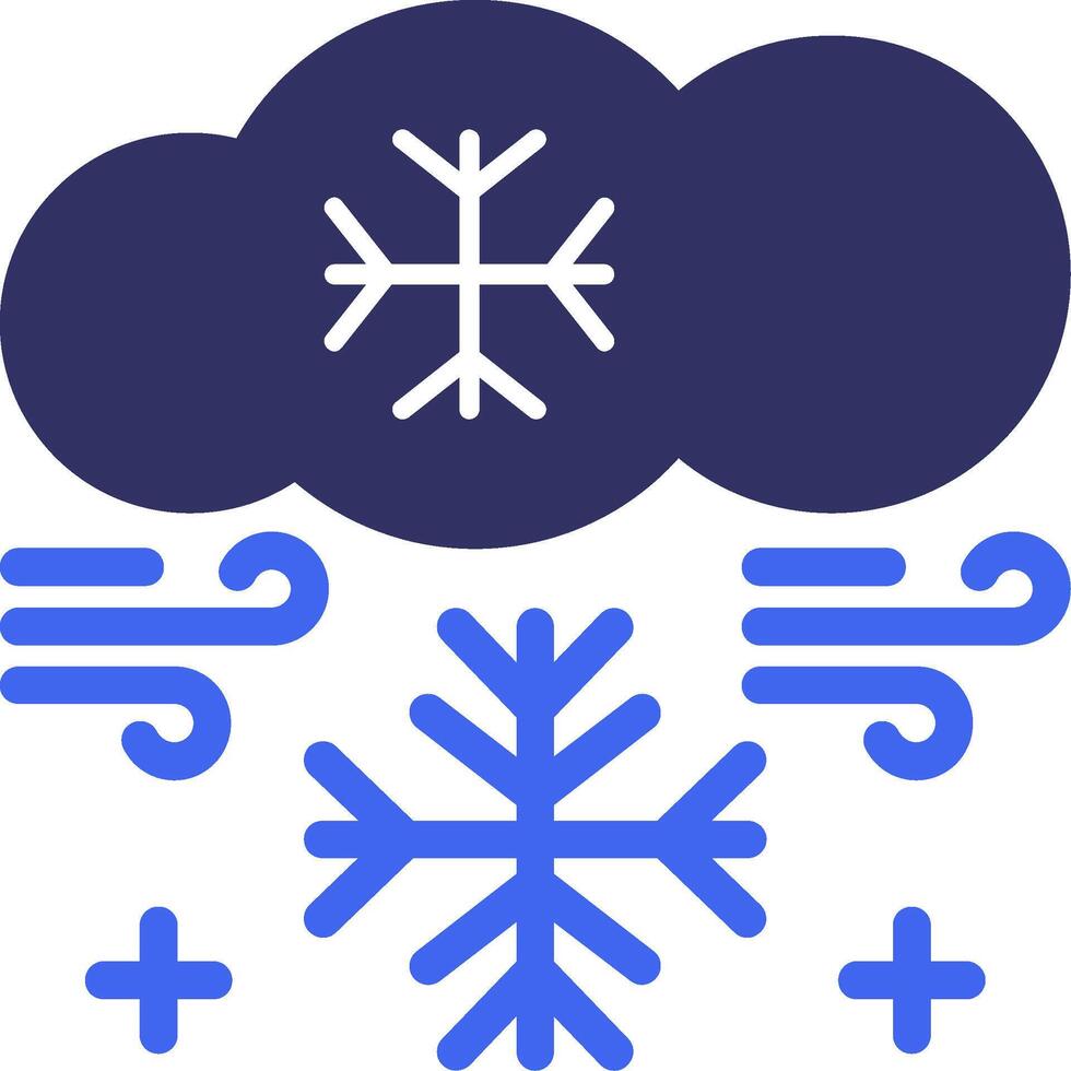 snöflinga fast två Färg ikon vektor