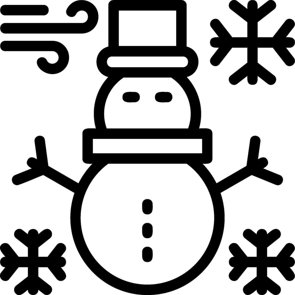 Schneemann-Liniensymbol vektor