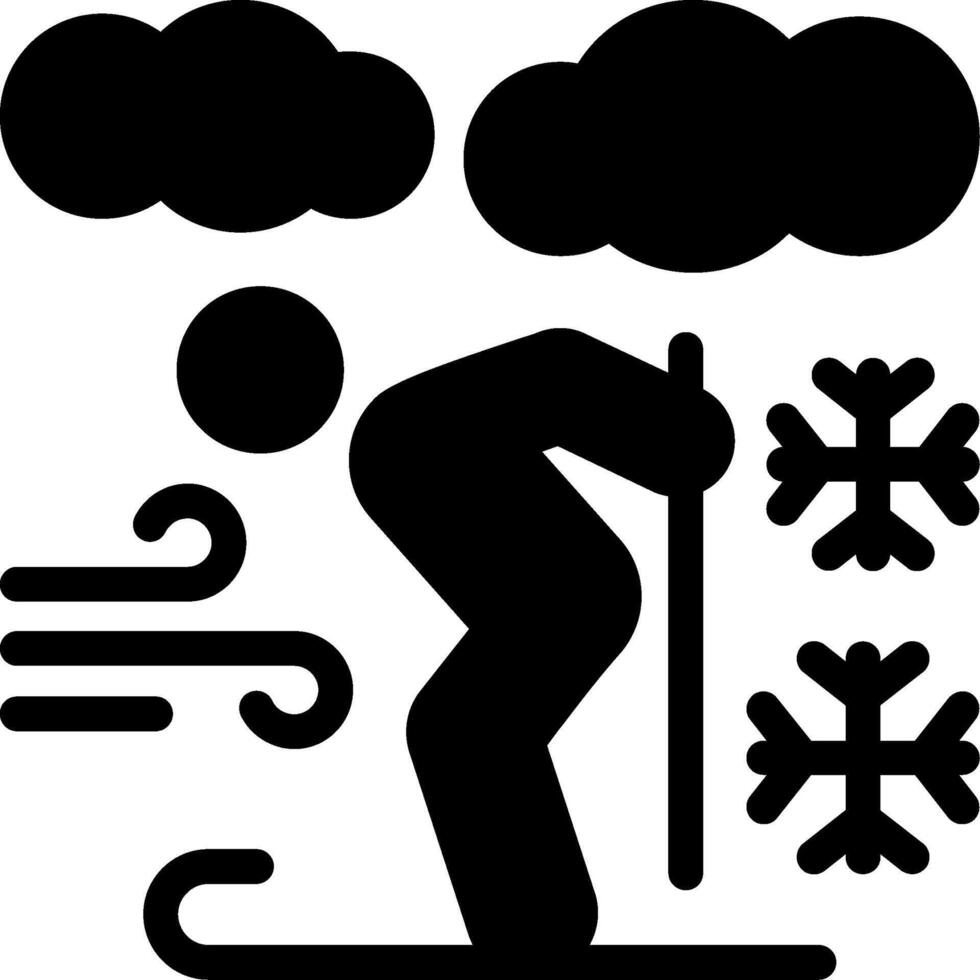 Ski-Glyphen-Symbol vektor