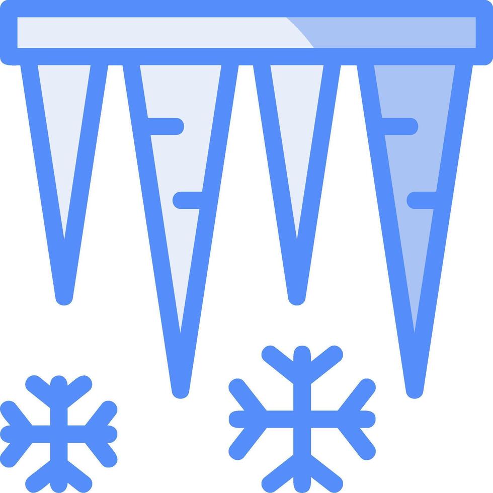 Eiszapfen Linie gefüllt Blau Symbol vektor