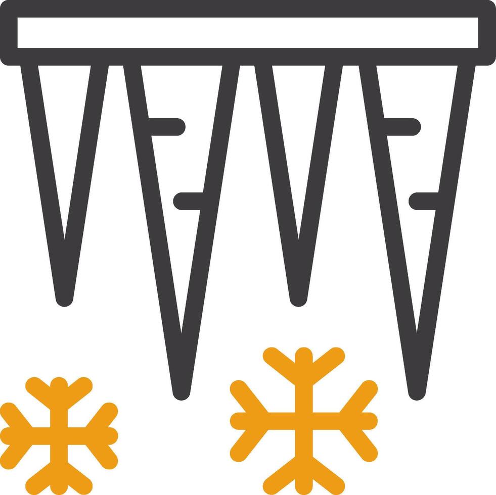 Eiszapfen Linie zwei Farbe Symbol vektor