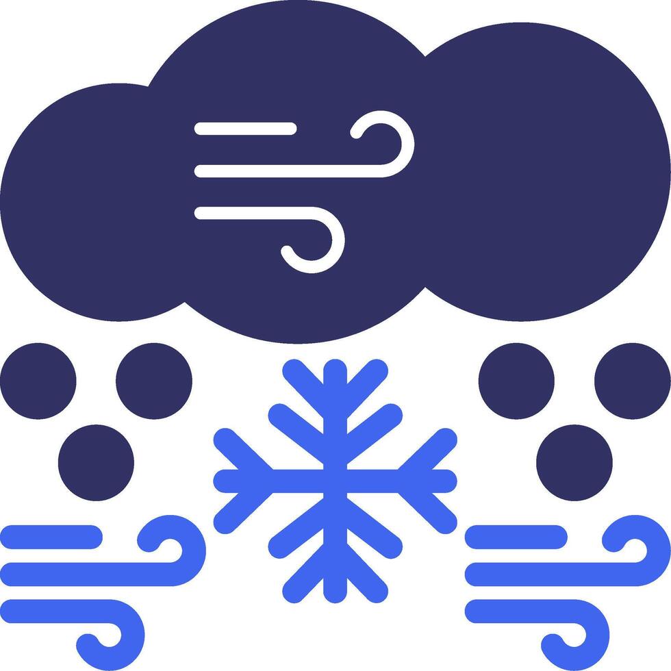 Schneesturm solide zwei Farbe Symbol vektor