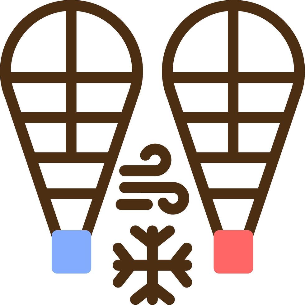 Schneeschuhe Farbe gefüllt Symbol vektor