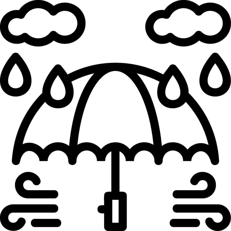 Regenschirm Liniensymbol vektor