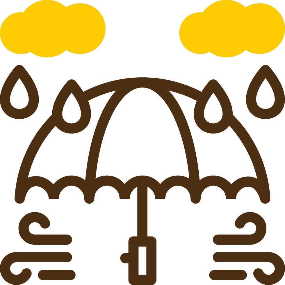 Regenschirm Gelb lieanr Kreis Symbol vektor