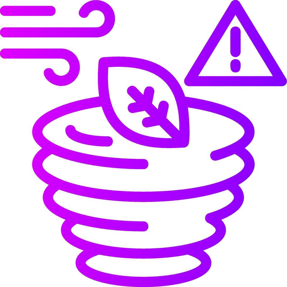 tornado varning linjär lutning ikon vektor