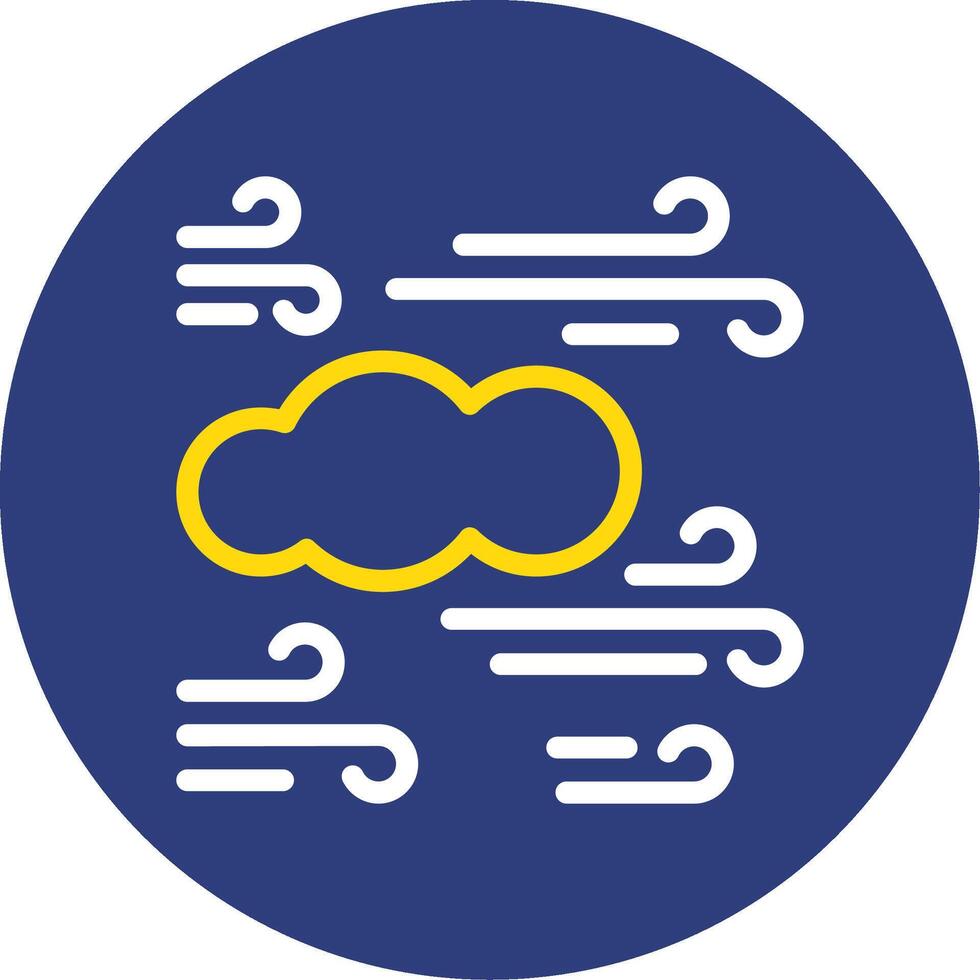 blåsigt dag dubbel linje cirkel ikon vektor