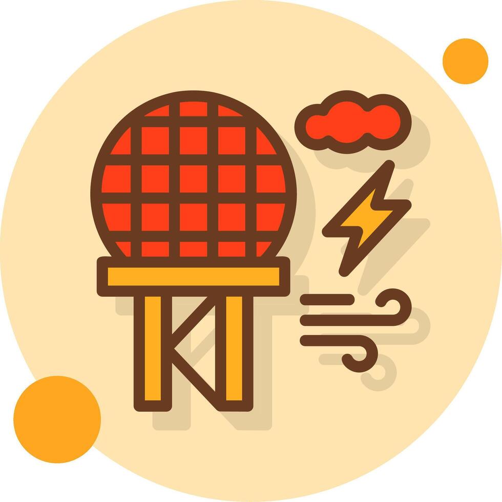 Doppler Radar gefüllt Schatten Kreis Symbol vektor