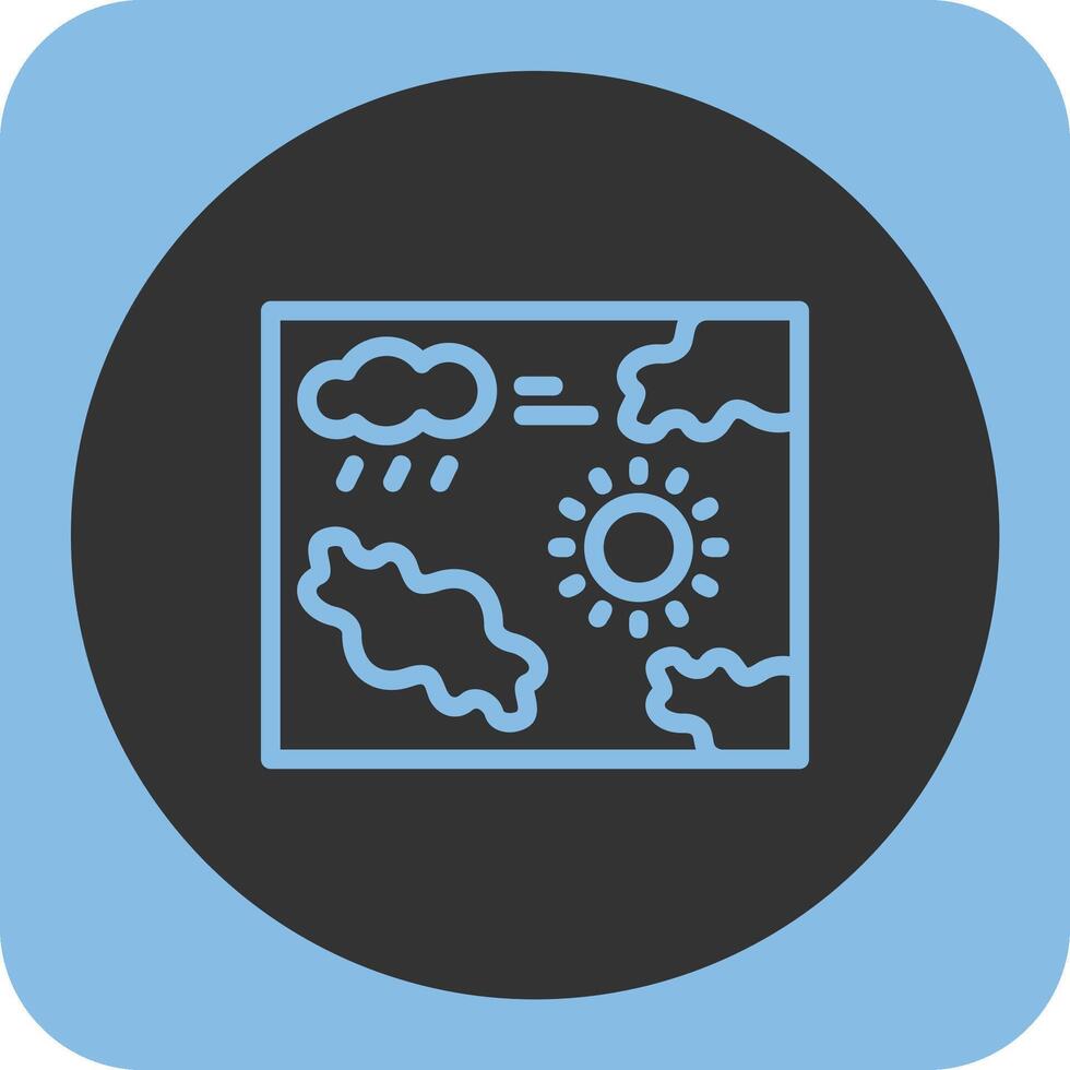 Wetter Karte linear runden Symbol vektor