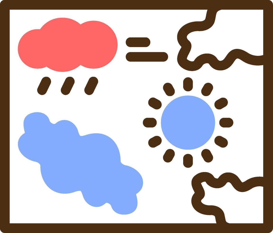 Wetter Karte Farbe gefüllt Symbol vektor