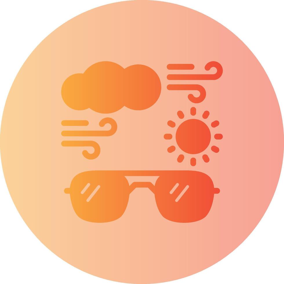 Sonne mit Sonnenbrille Gradient Kreis Symbol vektor