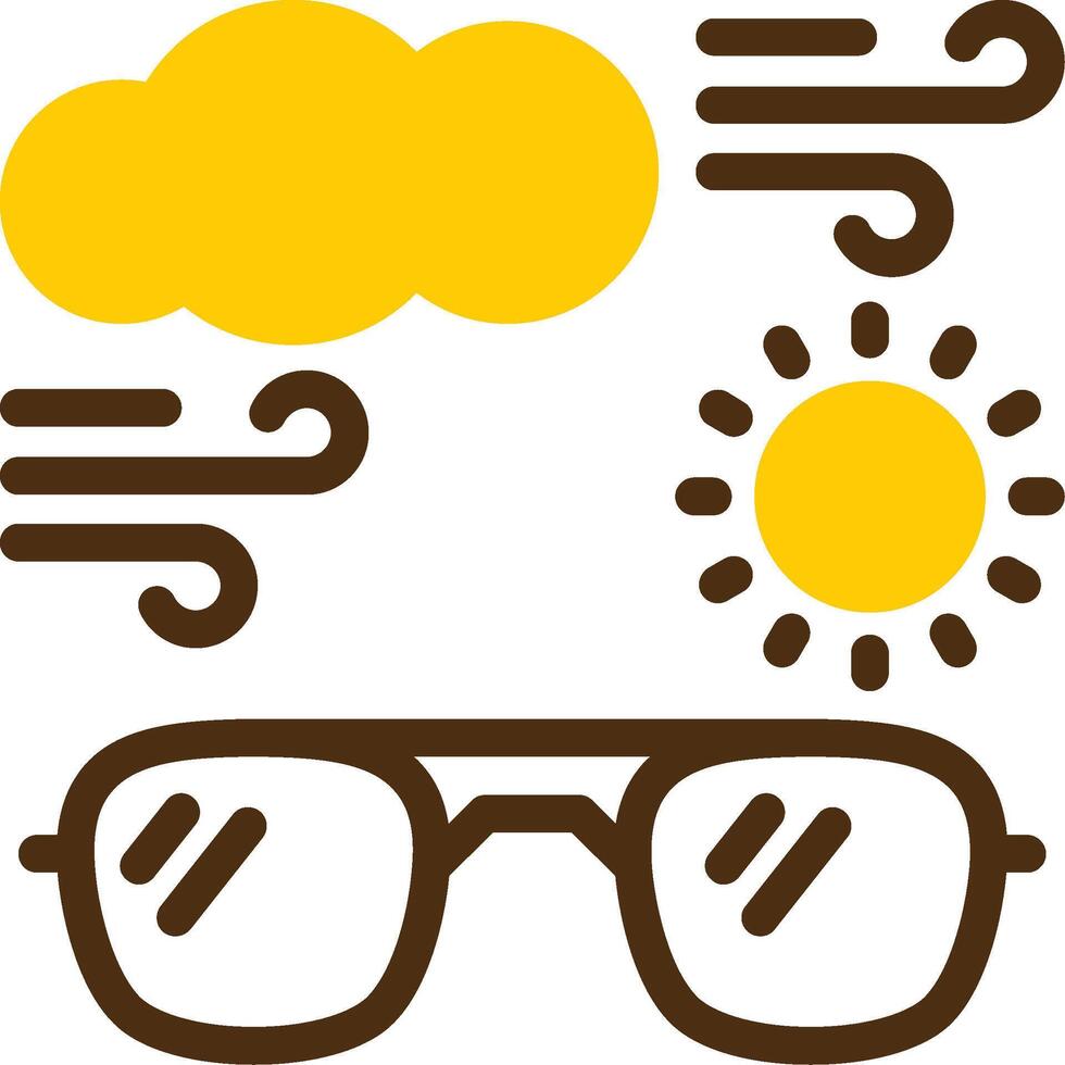 Sonne mit Sonnenbrille Gelb lieanr Kreis Symbol vektor