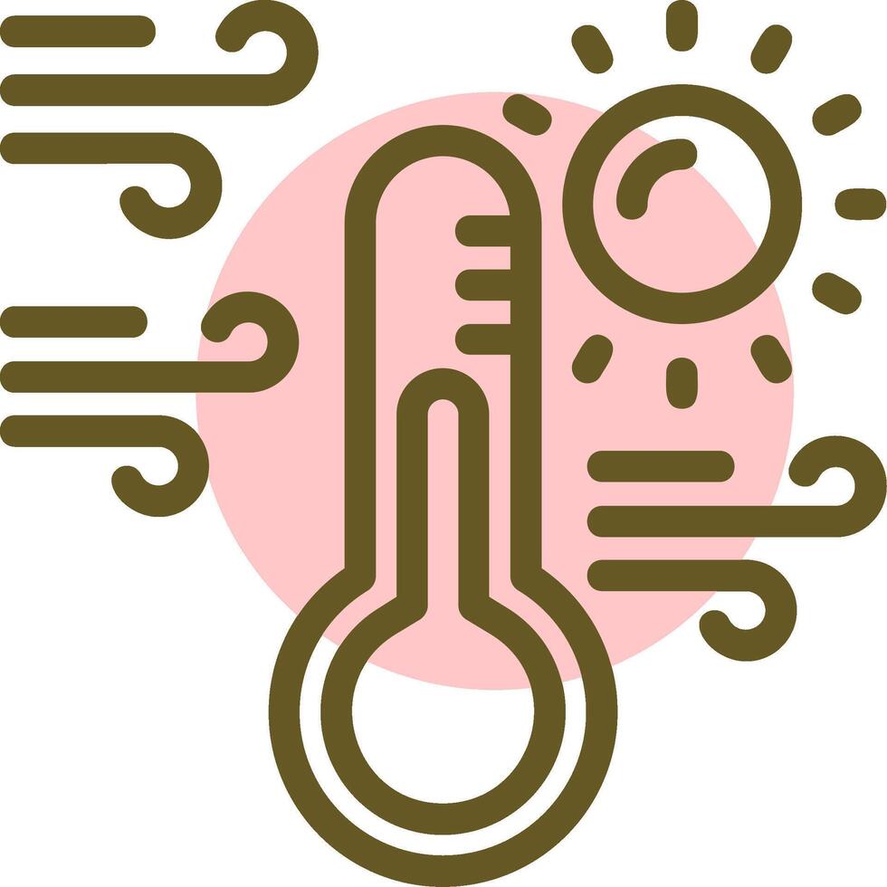 Sonne mit Thermometer linear Kreis Symbol vektor