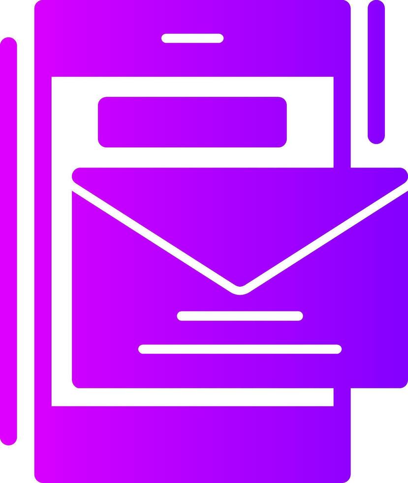e-post fast mång lutning ikon vektor