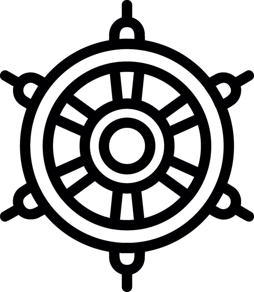 nautiska hjul linje ikon vektor