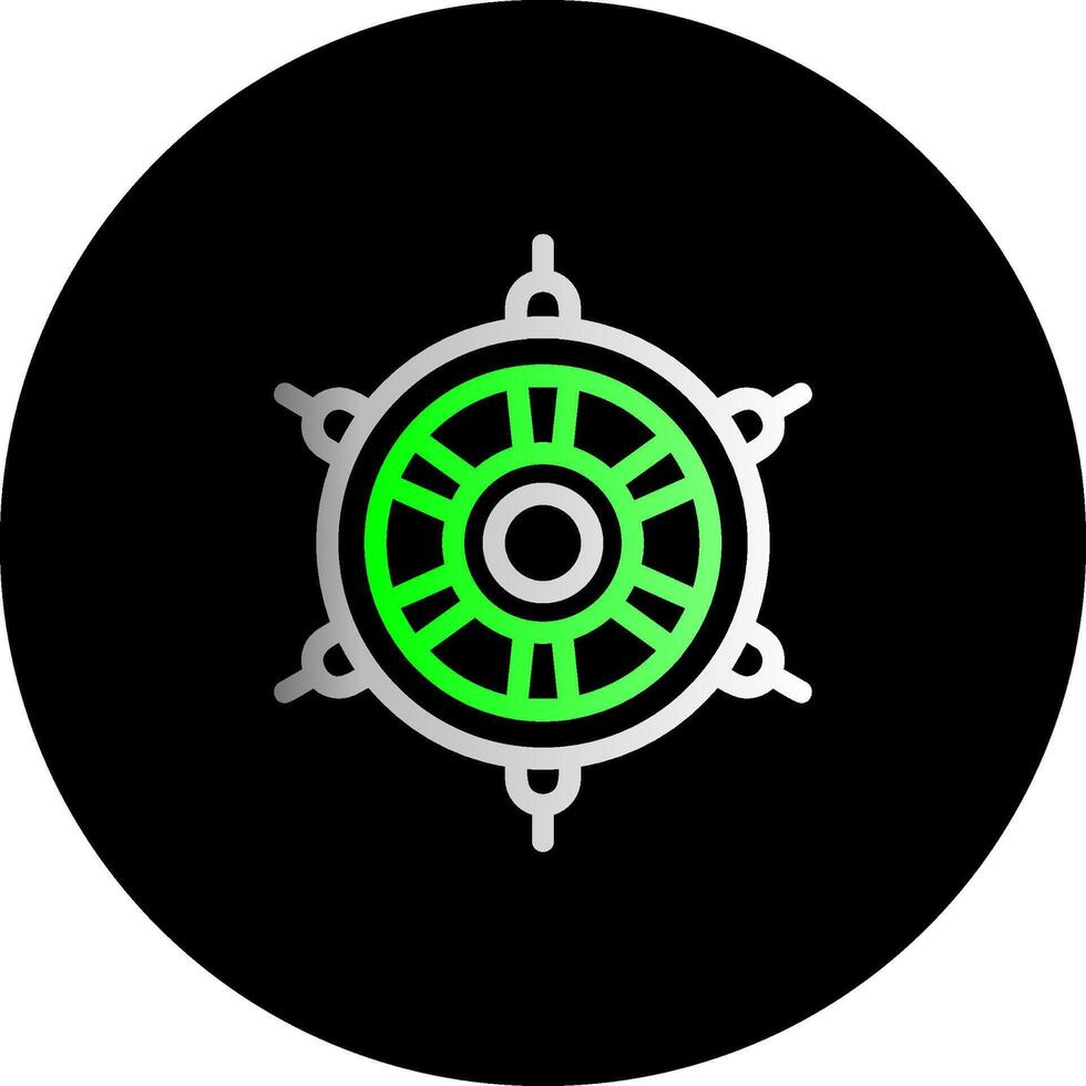nautisk hjul dubbel lutning cirkel ikon vektor