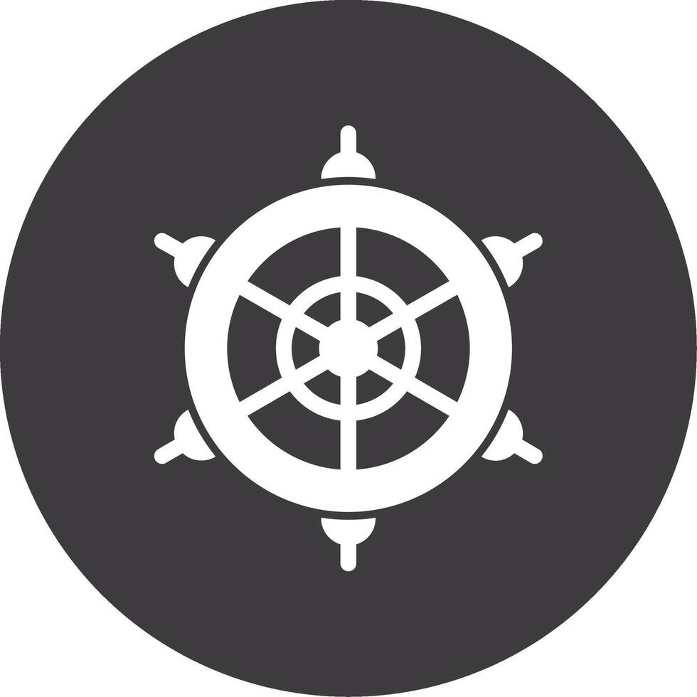 skepps-s hjul glyf cirkel ikon vektor