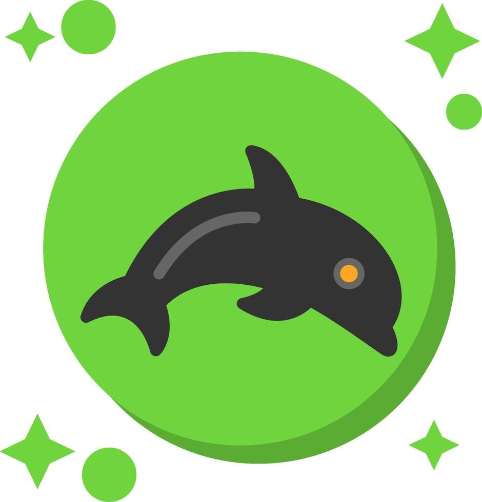 Delfin beschattet Farbe Symbol vektor