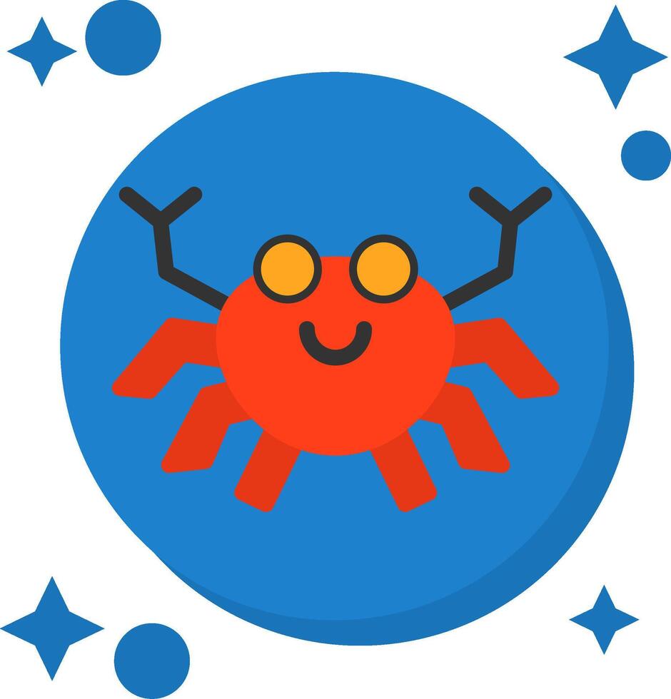 Krabbe beschattet Farbe Symbol vektor