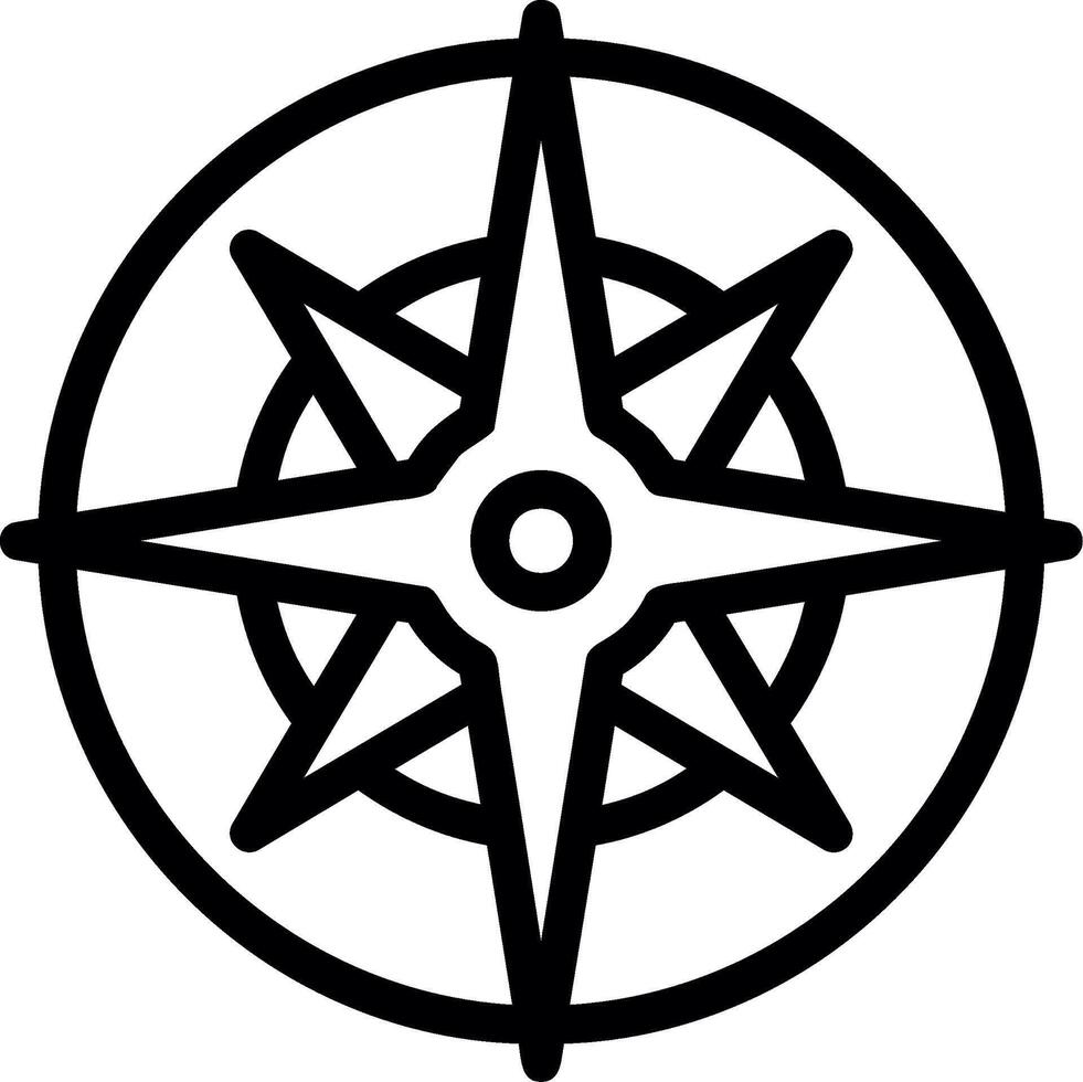 nautisk kompass linje ikon vektor