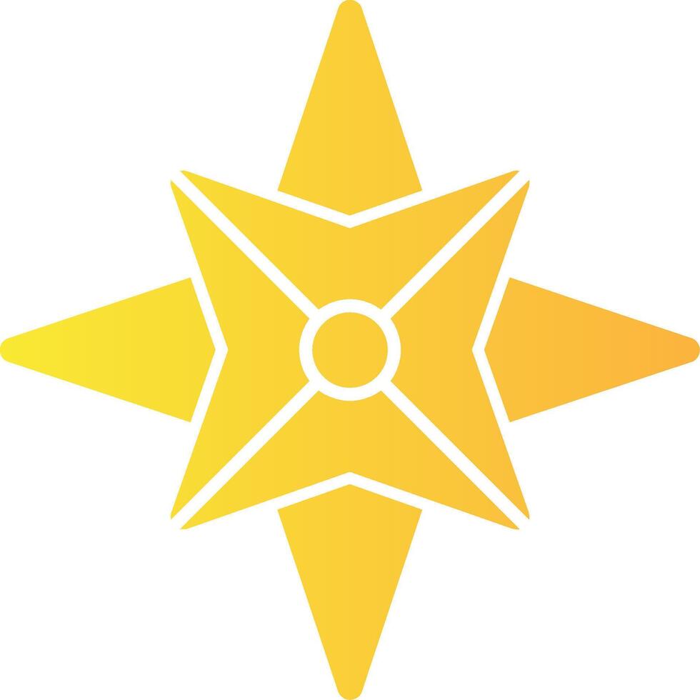 nautisk stjärna fast mång lutning ikon vektor